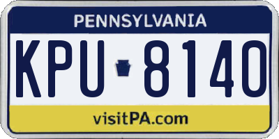 PA license plate KPU8140