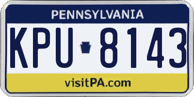 PA license plate KPU8143