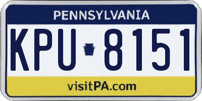 PA license plate KPU8151