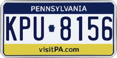 PA license plate KPU8156