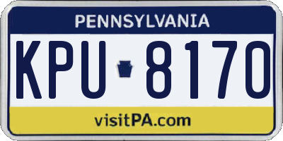 PA license plate KPU8170