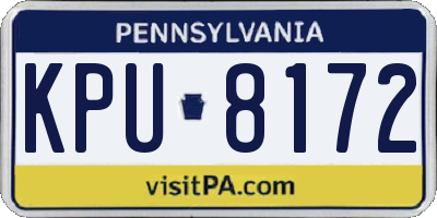 PA license plate KPU8172