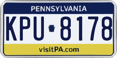 PA license plate KPU8178