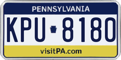 PA license plate KPU8180