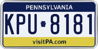 PA license plate KPU8181