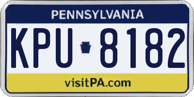 PA license plate KPU8182