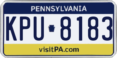 PA license plate KPU8183
