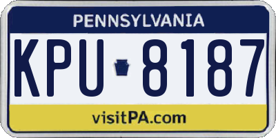 PA license plate KPU8187