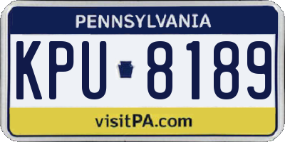 PA license plate KPU8189