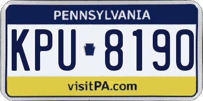 PA license plate KPU8190