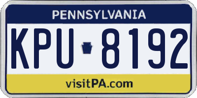 PA license plate KPU8192