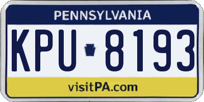 PA license plate KPU8193