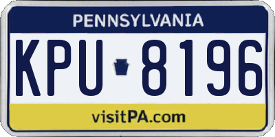 PA license plate KPU8196