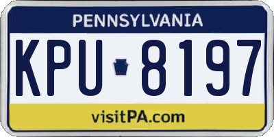 PA license plate KPU8197