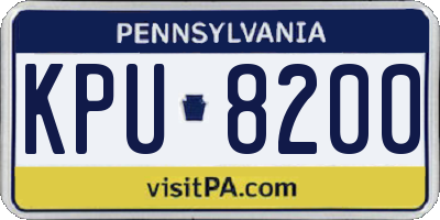 PA license plate KPU8200