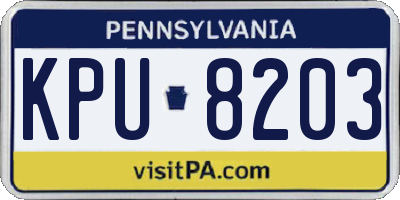PA license plate KPU8203