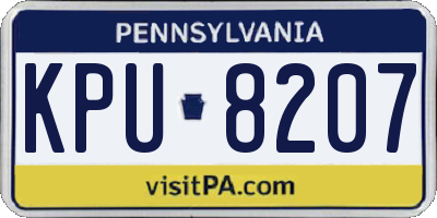 PA license plate KPU8207