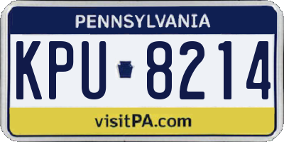 PA license plate KPU8214