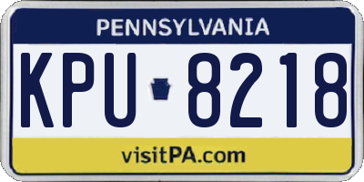 PA license plate KPU8218