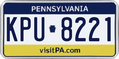 PA license plate KPU8221