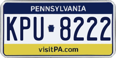 PA license plate KPU8222