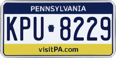 PA license plate KPU8229