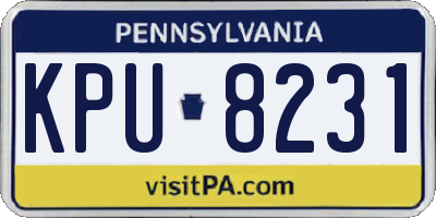 PA license plate KPU8231