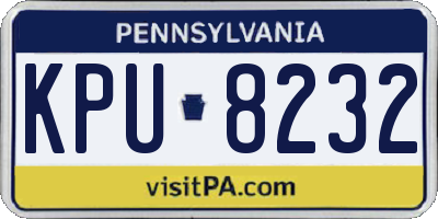 PA license plate KPU8232