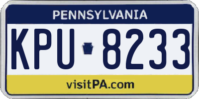 PA license plate KPU8233