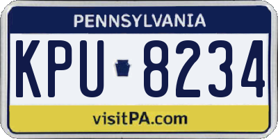 PA license plate KPU8234