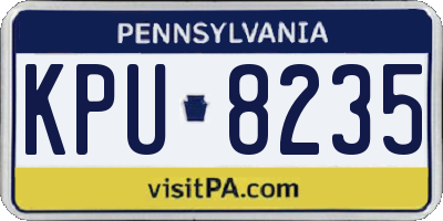 PA license plate KPU8235