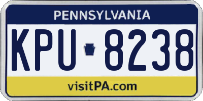 PA license plate KPU8238