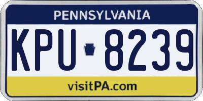 PA license plate KPU8239