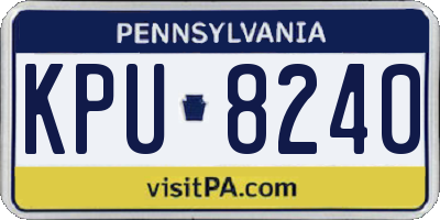 PA license plate KPU8240