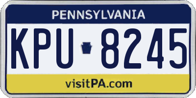 PA license plate KPU8245