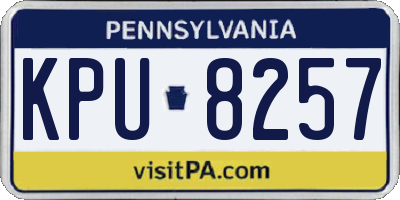 PA license plate KPU8257