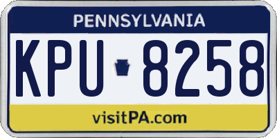 PA license plate KPU8258