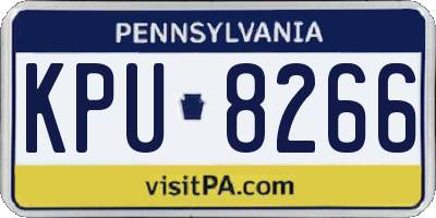PA license plate KPU8266