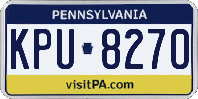 PA license plate KPU8270