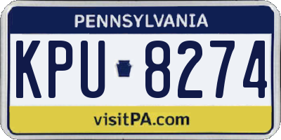 PA license plate KPU8274
