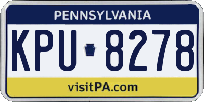 PA license plate KPU8278