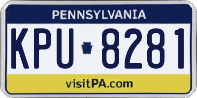PA license plate KPU8281