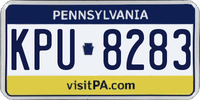PA license plate KPU8283