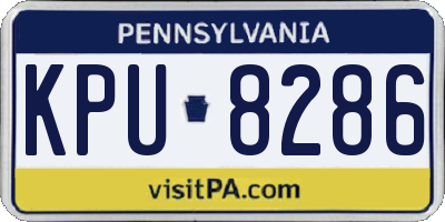 PA license plate KPU8286