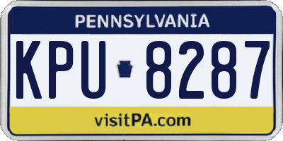 PA license plate KPU8287