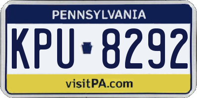 PA license plate KPU8292
