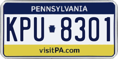 PA license plate KPU8301