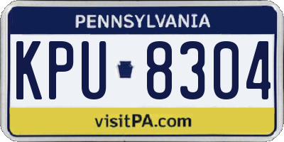 PA license plate KPU8304