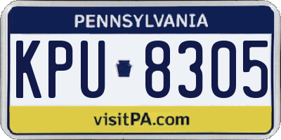 PA license plate KPU8305