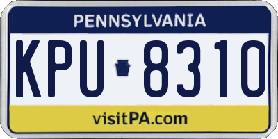 PA license plate KPU8310